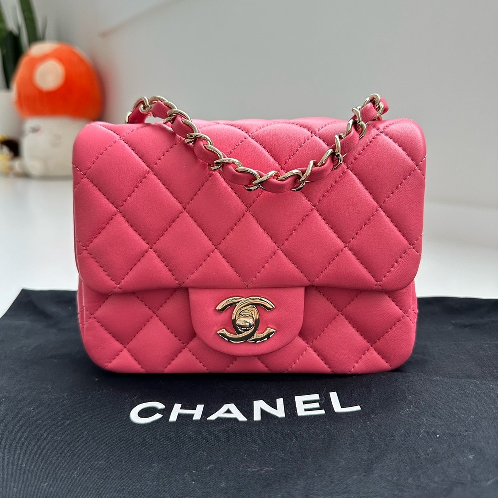 Chanel Mini Square Light Gold Hardware